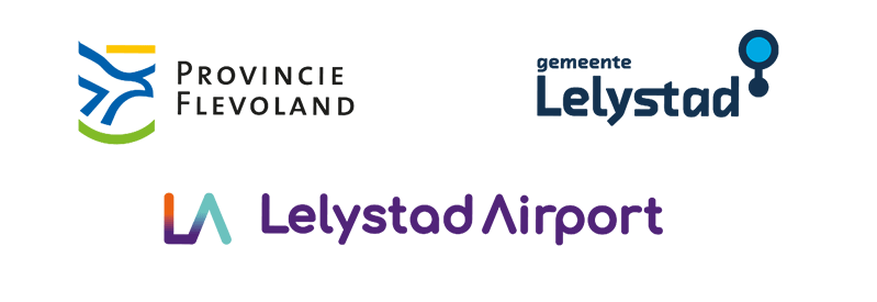 Lelystad Airport Provincie Gemeente logos Lelystad Airport Provincie Gemeente en Defensie logos